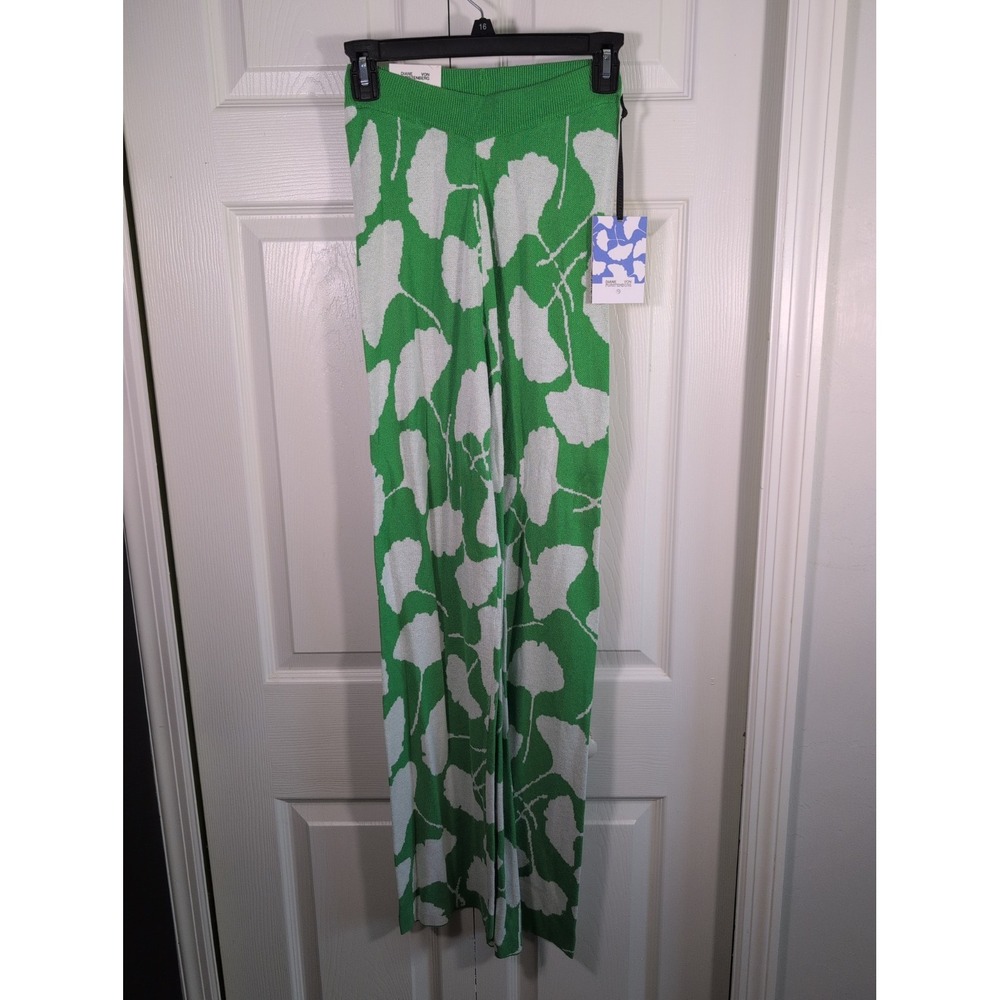 Diane Von Furstenberg Limited-edition Ginko Leaf Design Knit Pant Size XXS